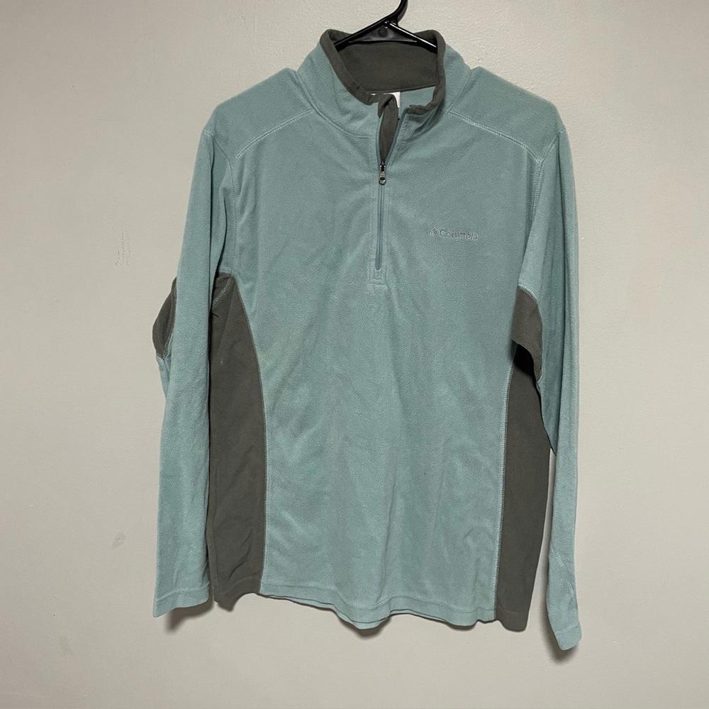 Columbia Light Blue and Gray Quarter-Zip Pullover